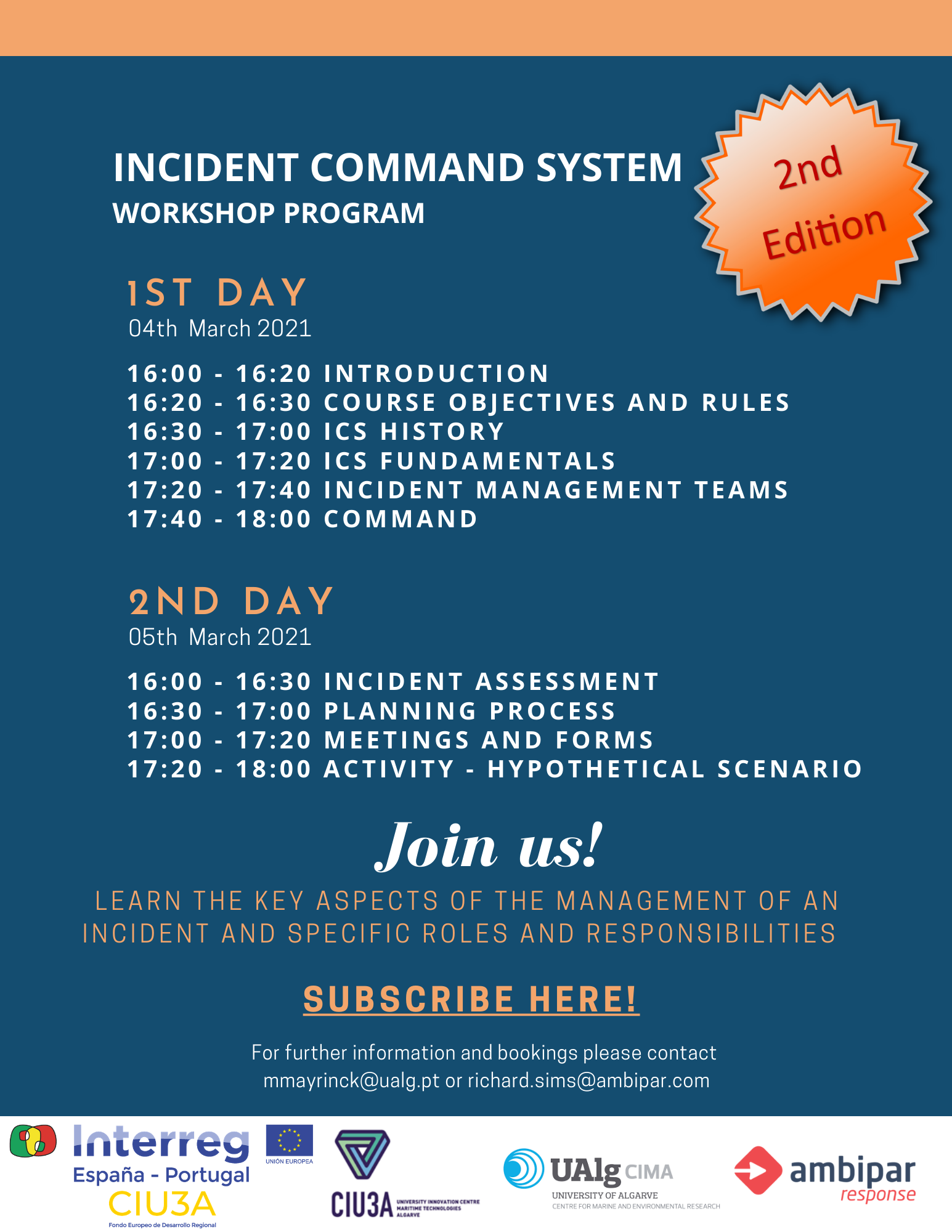 Incident Command System | WorkShop Online 04-05 March 2021