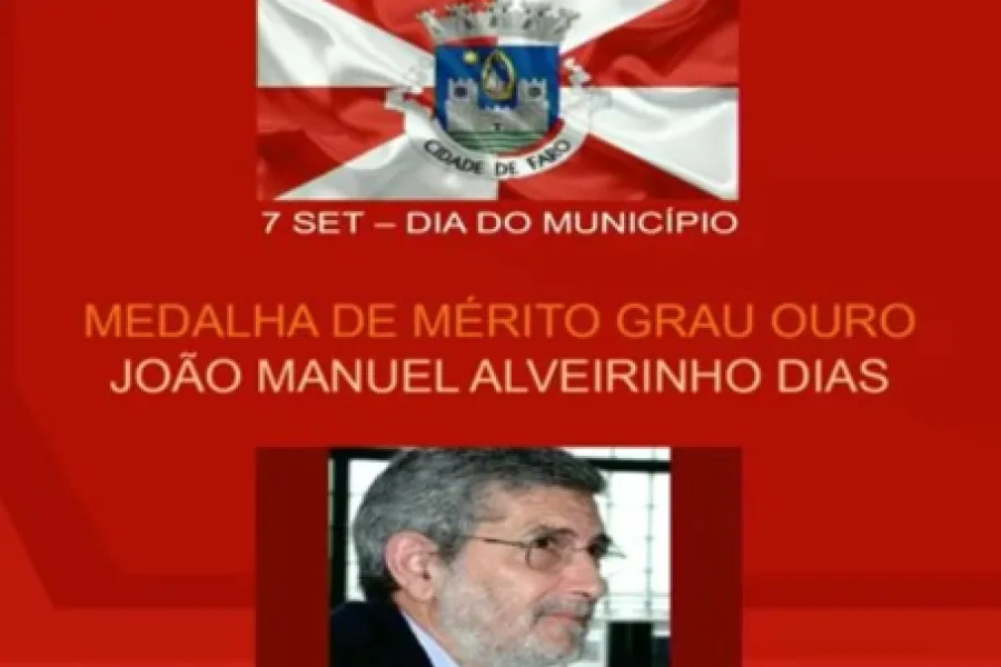 Município de Faro atribui Medalha de Mérito - grau ouro ao Professor João Alveirinho Dias